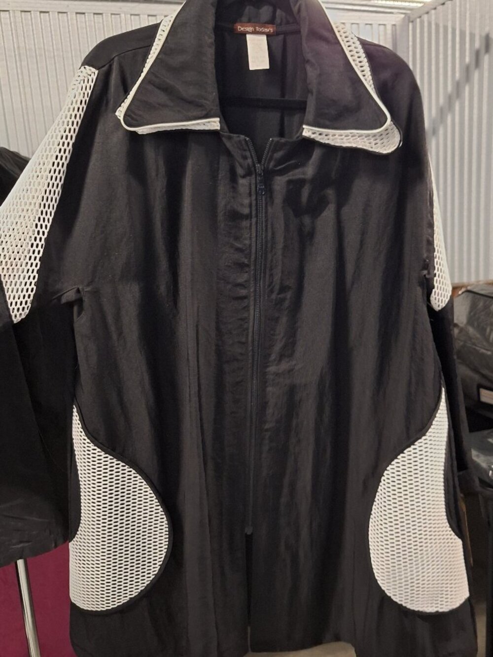 Design Todays Streetwear Black & White Mesh Detail Utility Jacket Size XL